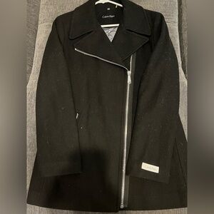 NWOT Calvin Klein Coat with Asymmetrical Zipper